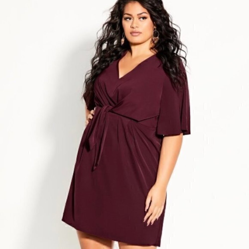 City Chic Knot Front A-line Cocktail Dress Size 18 NWT